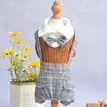 Cotton dog shirt suit in dark blue and orange colours available in S M L XL 2XL sizes