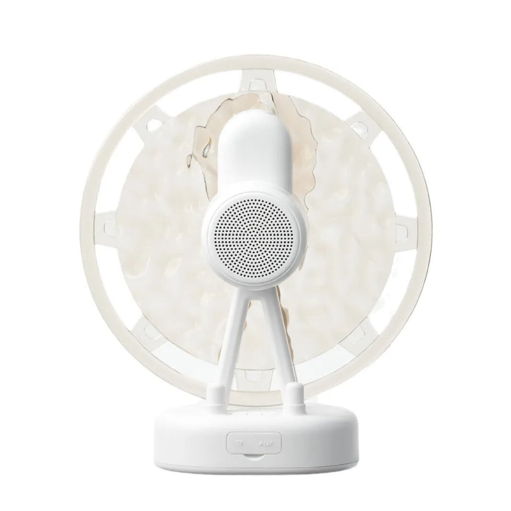 White and pink Ferris wheel design Bluetooth speaker with colourful water ripple LED mood lights