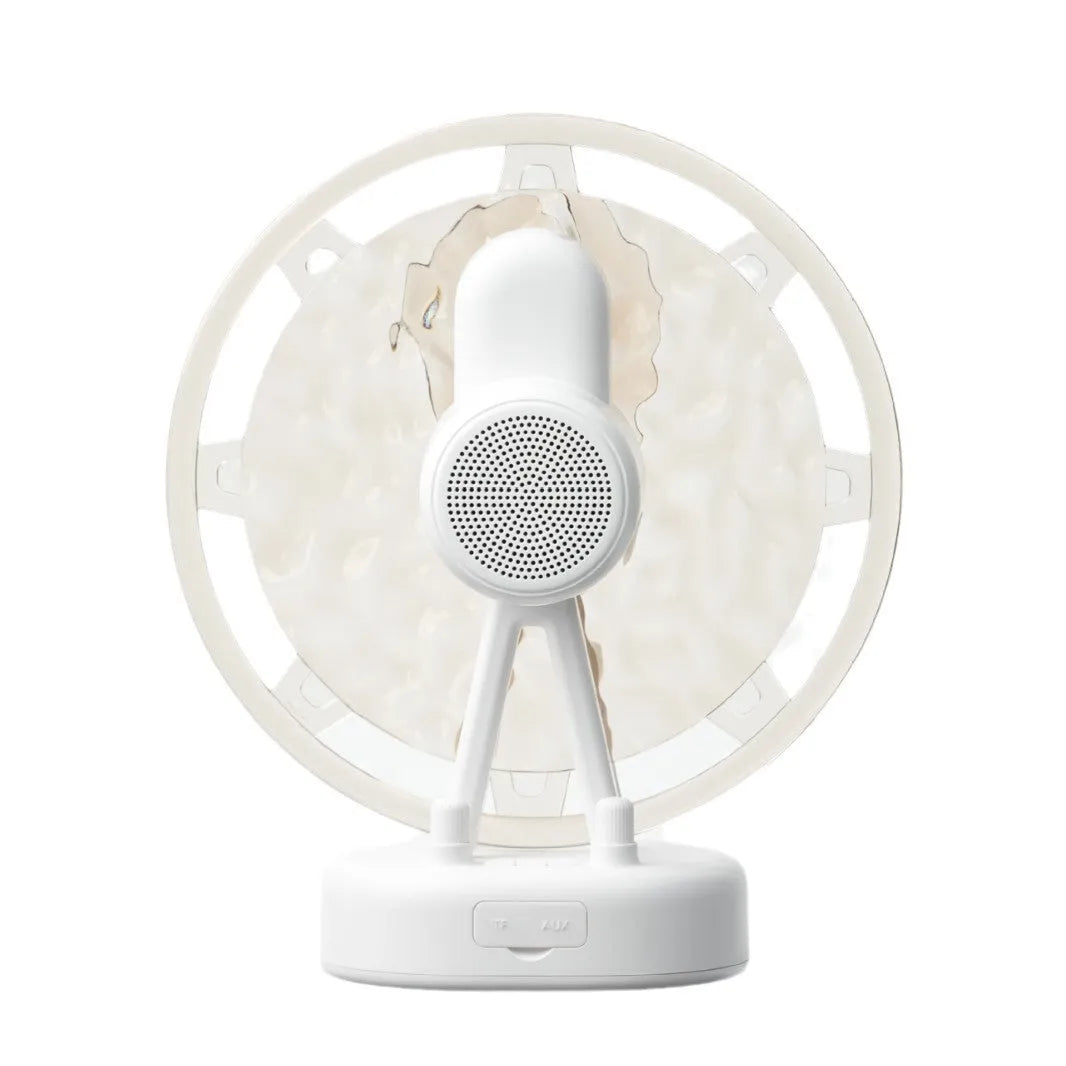 White and pink Ferris wheel design Bluetooth speaker with colourful water ripple LED mood lights