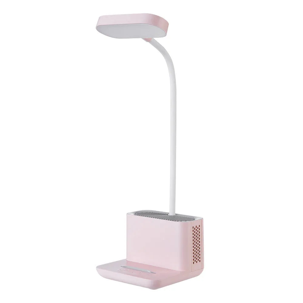 Negative ion air purifier desk lamp with LED lighting, plastic shade, portable design, white colour option