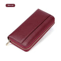 Women's genuine leather large capacity wallet with RFID protection in six colour options