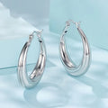 Metal simple ring ear clip earrings with geometric design and silver needle fastening