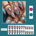 Retro colourful feather wearing armour nail art set with cartoon designs and plastic Jelly Glue burnishing stick