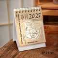 Coffee-themed 2025 mini desk calendar showing four simple modern design options