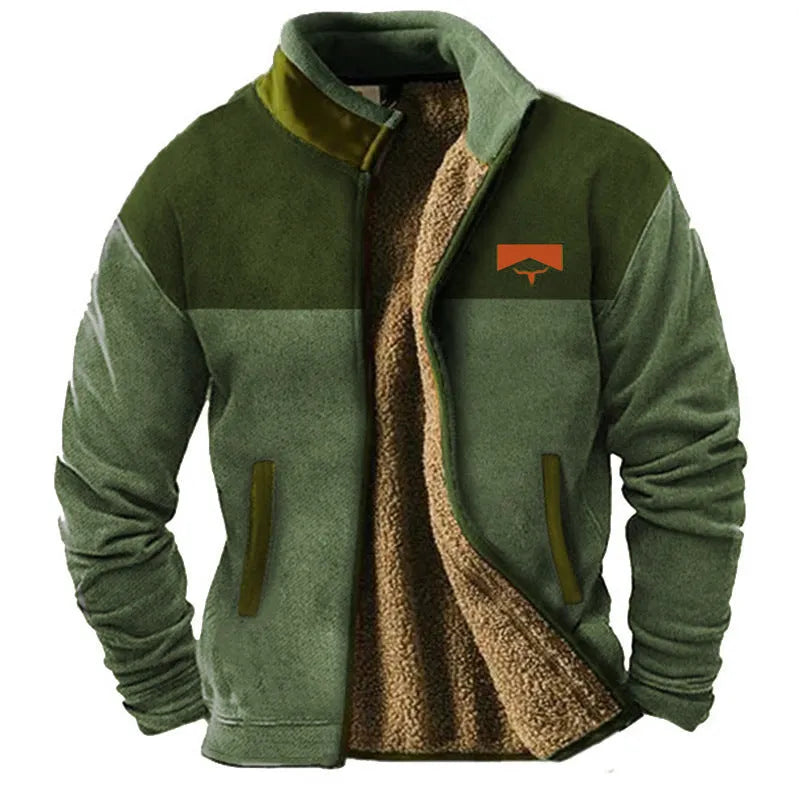 Men's polyester padded coat in regular fit available in blue, green, and light brown colours