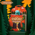 Dinosaur series bookmark with Tyrannosaurus rex, Triceratops, Stegosaurus, and Parasaurolophus animation-style illustrations