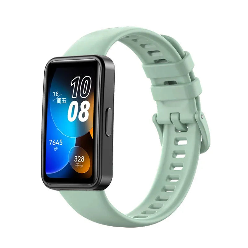 Huawei silicone bracelet watch strap in black, one of eleven colour options