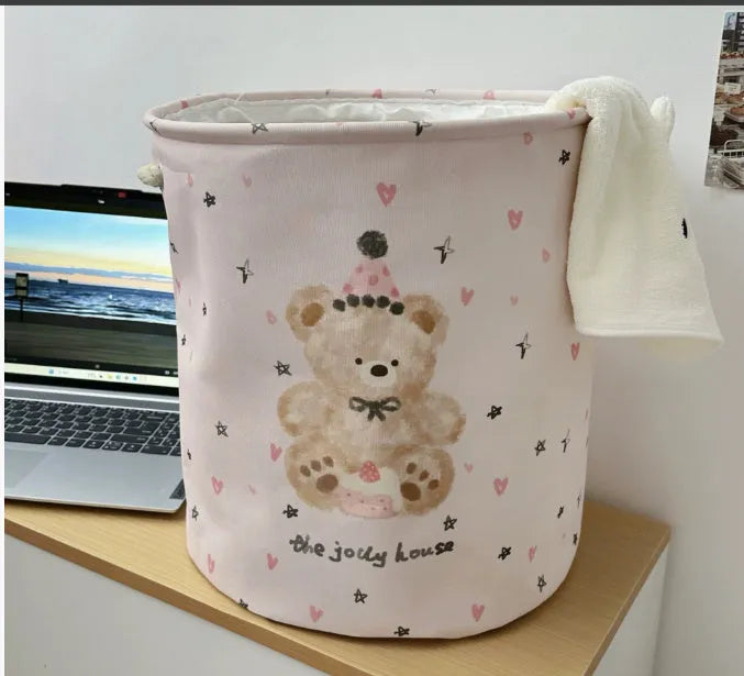 Foldable cotton laundry basket in modern simple style with large capacity for bedroom or bathroom