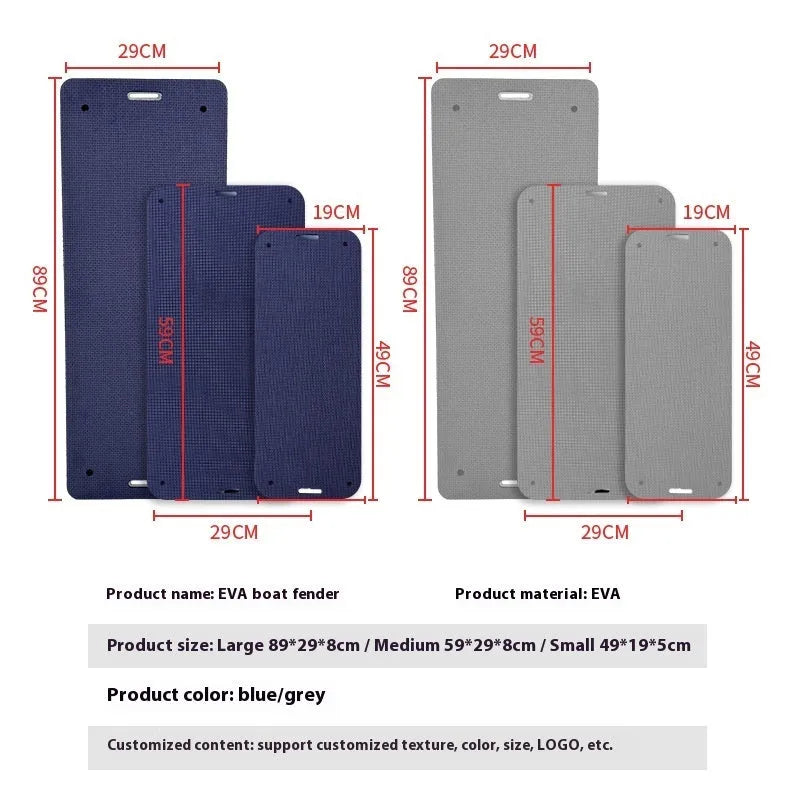 Blue EVA foam marine boat fender for anti-collision protection on dock