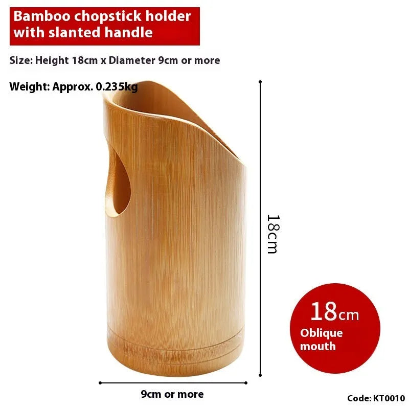 Wild bamboo chopsticks holder in a creative style, showing its portable tube design for utensil storage.