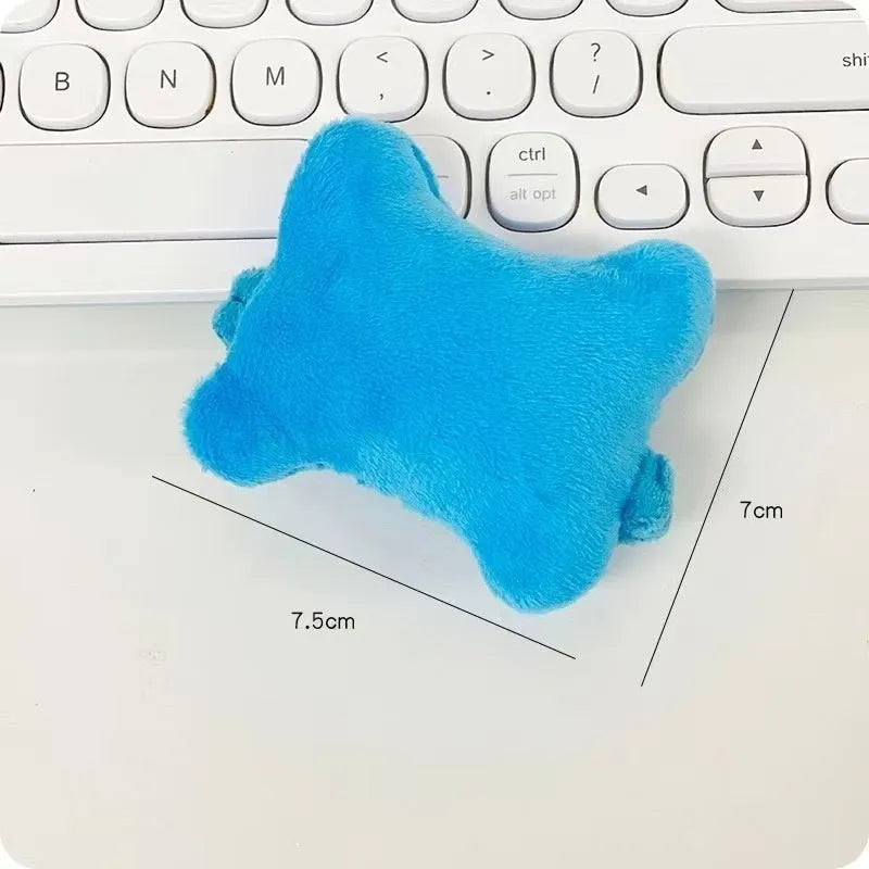 Polyester plush mouse pad wrist protector in blue, green, and pink colour options