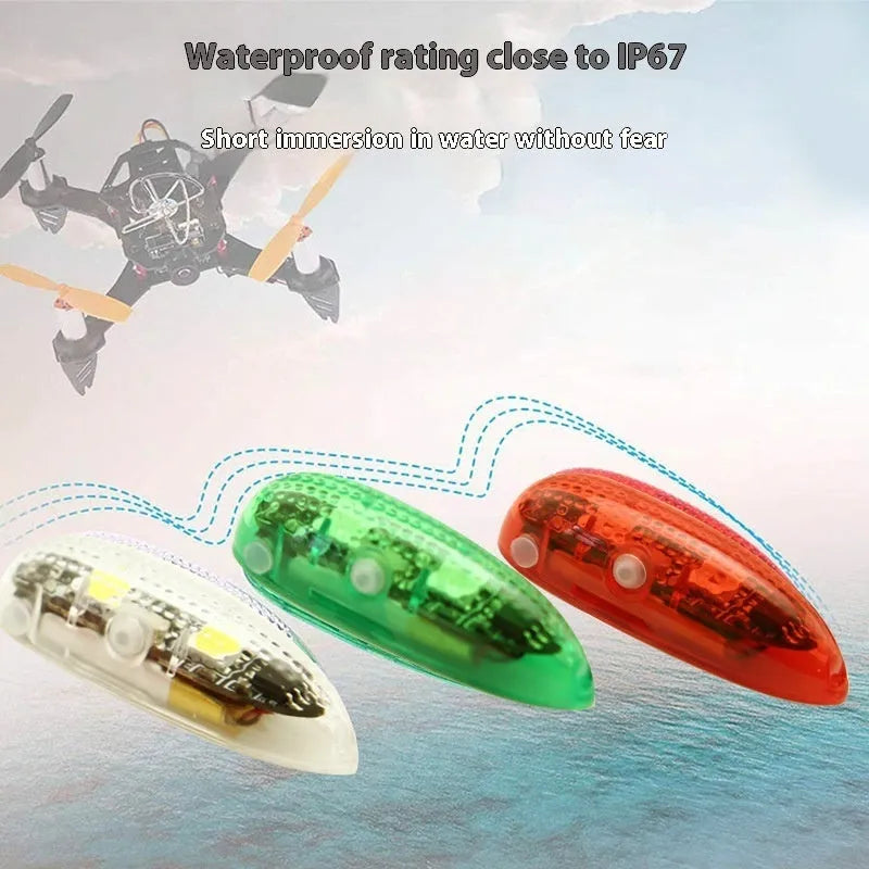 V3 wireless charging waterproof navigation light for RC car boat and aircraft models showing 43mm size