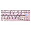 Pink MOA height key caps with cartoon artwork printed on all five sides for mechanical keyboard customisation