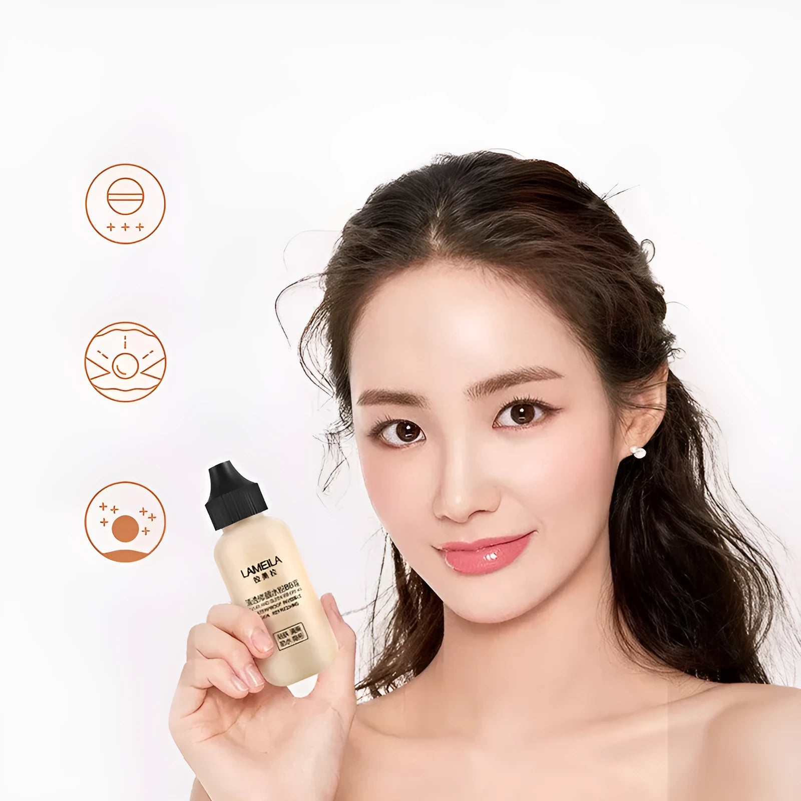 Small bottle liquid foundation BB cream for female lasting moisturising oil control 50ml three colour options