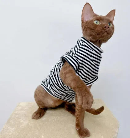 Green striped stretch fleece vest for dogs and cats, size XS to XXL