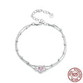 Sweet girlish style 925 sterling silver bracelet with a small heart pendant on an adjustable chain.