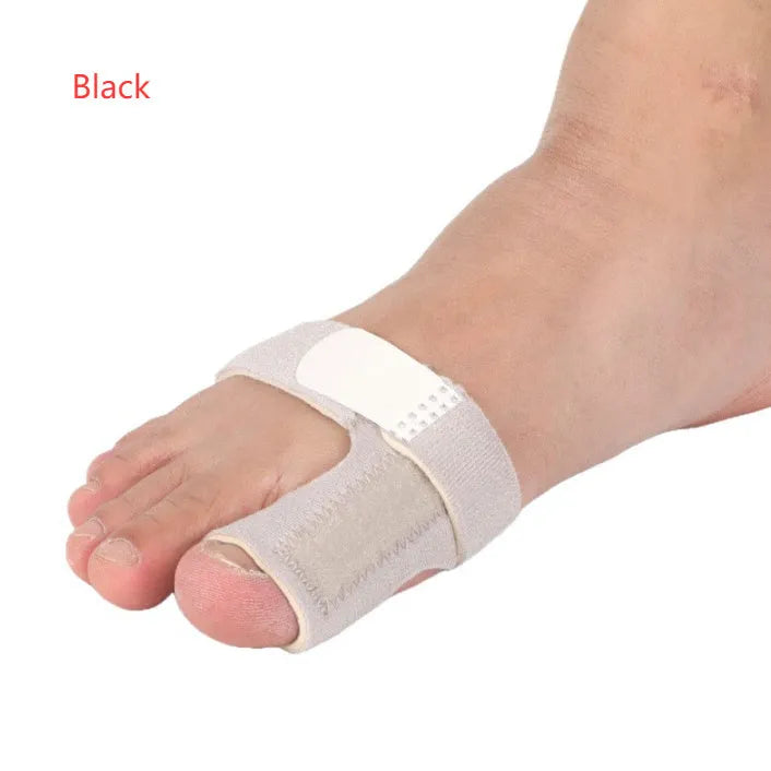 Black toe fracture fixed protective sleeve with steel bar and fabric construction for support