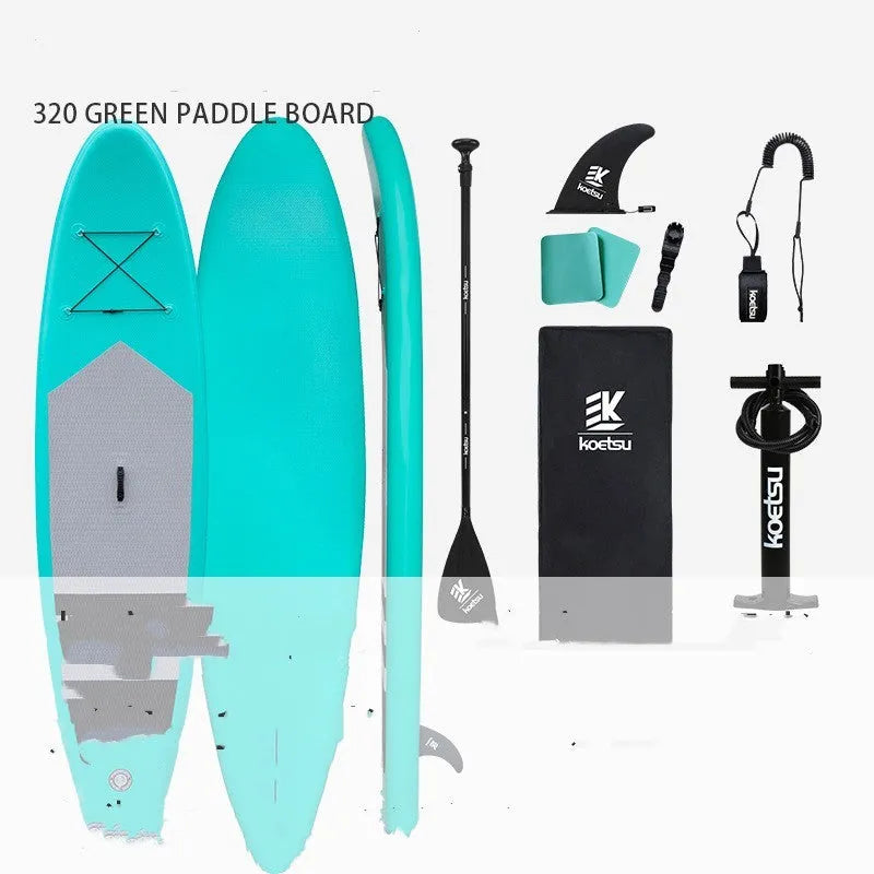 Inflatable paddleboard 320cm long 0.9mm PVC in green with carbon paste style