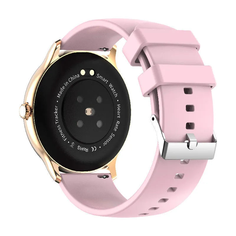 Blood pressure health smart Bluetooth sports watch with 1.28-inch screen on silicone wristband