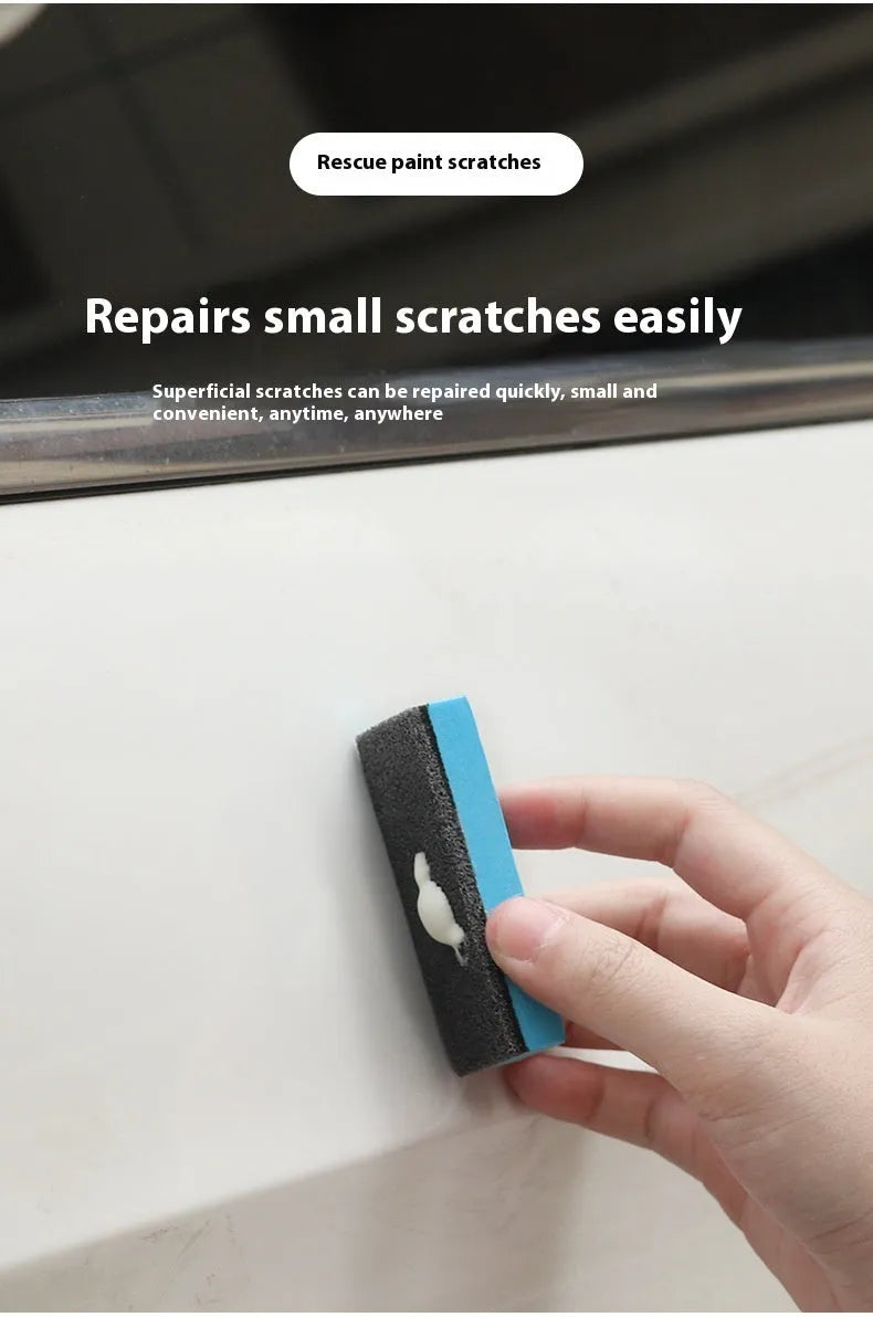 Car repair wax kit with A and B wax bottles and frosted sponge applicator for scratch removal and polishing