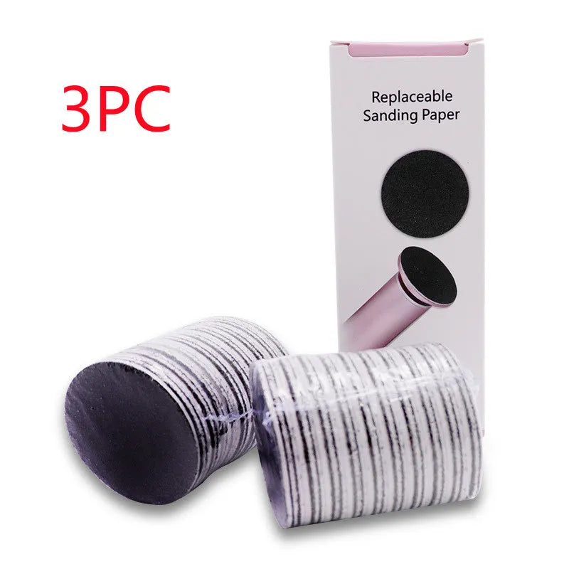 Electric foot callus remover with 60 replacement sandpaper discs, pink and black variants
