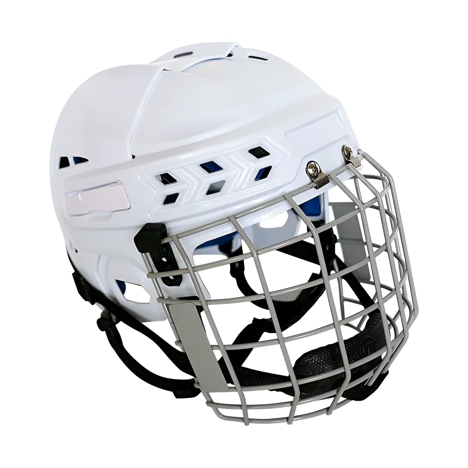 Ice hockey helmet with carbon steel face mask for multi-sport head protection
