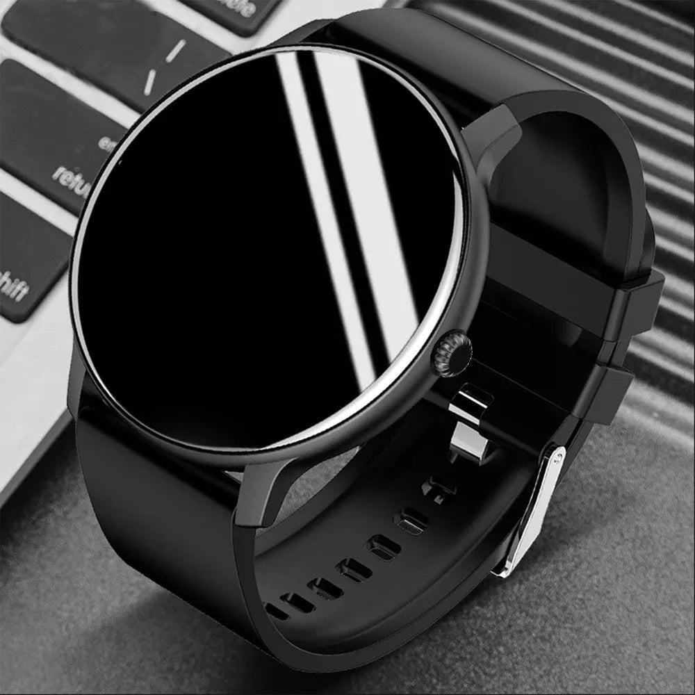 Blood pressure health smart Bluetooth sports watch with 1.28-inch screen on silicone wristband