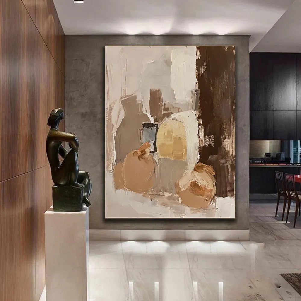 Handmade oil painting on canvas, modern abstract design, frameless and rolled, available in multiple sizes and colours