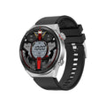 Large screen Bluetooth smart watch with call function shown in black or silver with leather, silicone, and steel strap options.