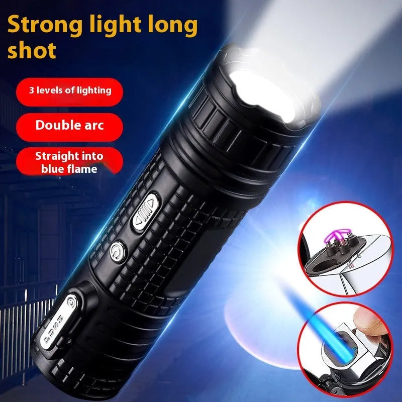 TH727 multi-function metal waterproof flashlight lighter in camouflage colour
