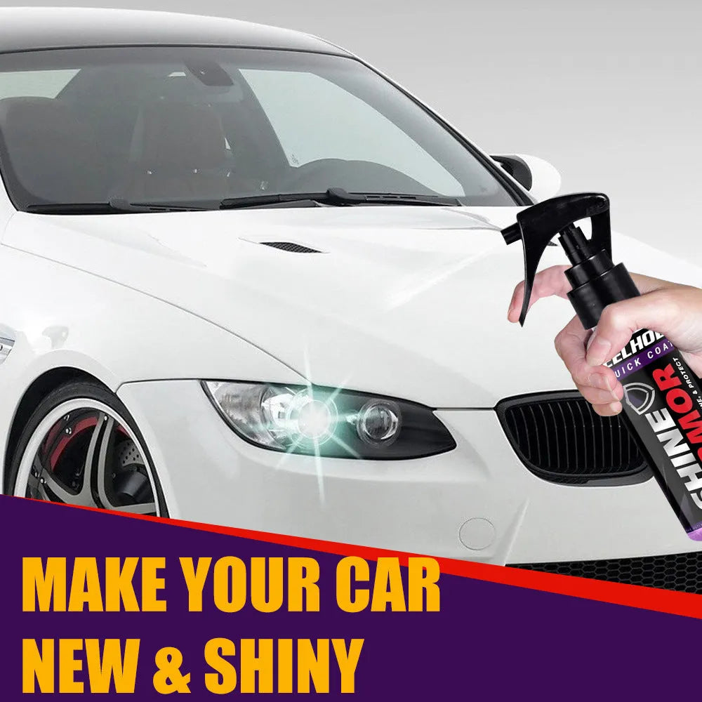 Purple car coating spray bottle with hand spray wax microplated crystal formula for automobile maintenance
