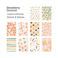 Dessert Supply Series retro collage note paper set showing ten different pastel colours on 56x83mm sheets