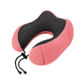 U-shape memory foam travel pillow in peacock blue with magnetic cloth cover, 30x25x15cm