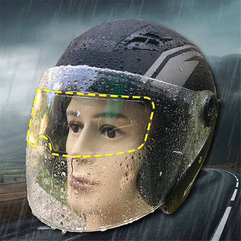 Transparent motorcycle helmet anti-fog rainproof film sticker for full face helmet visor