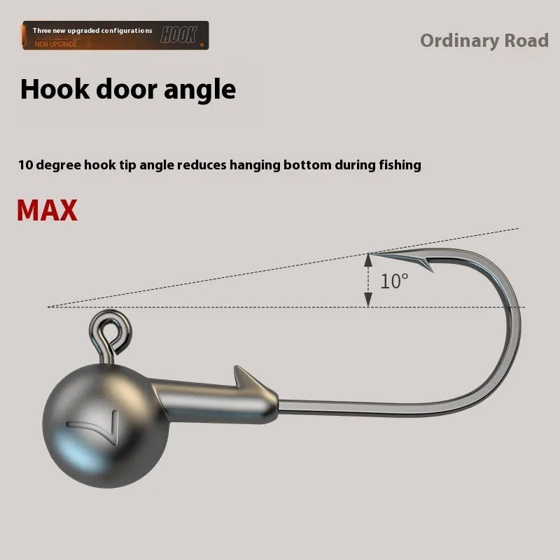 Enhanced strength fishing jig hooks set with primary colour finish and lead-headed design