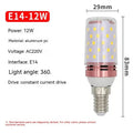 12W LED corn bulb E14 small screw base with 60 beads and tricolour dimming option