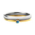 December birthstone geometric engraved ring in titanium steel with electroplated finish