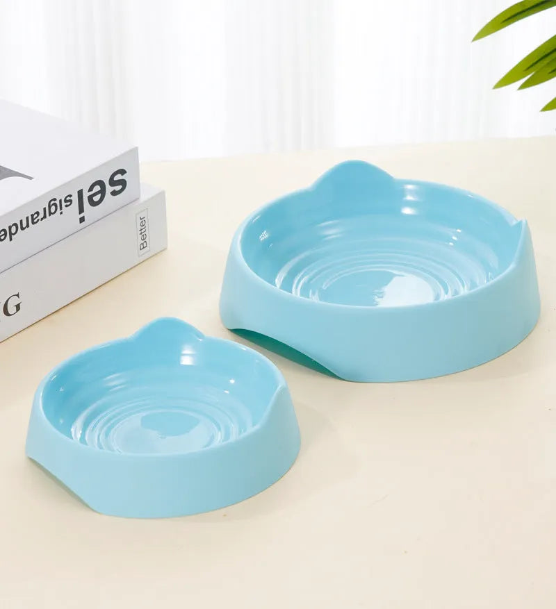 Ceramic dog slow feeder bowl with puzzle maze pattern in blue, green, or pink colours