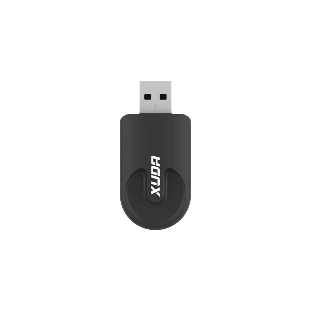 Black mini wireless CarPlay USB adapter showing compact 26×55×13mm dimensions with USB connector