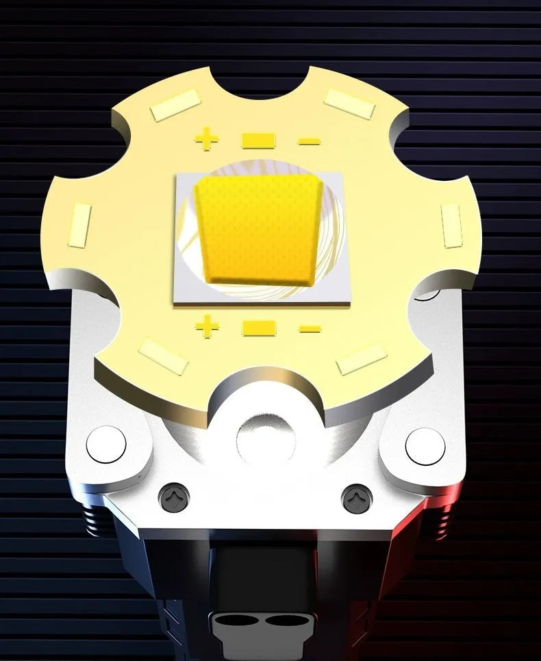 Silver plastic portable LED emergency work light with power bank functionality and IP44 protection rating