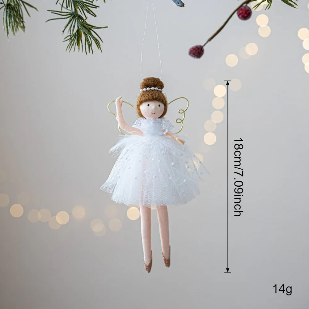 Pink and white cloth ballet girl angel plush doll pendant with modern simplicity design
