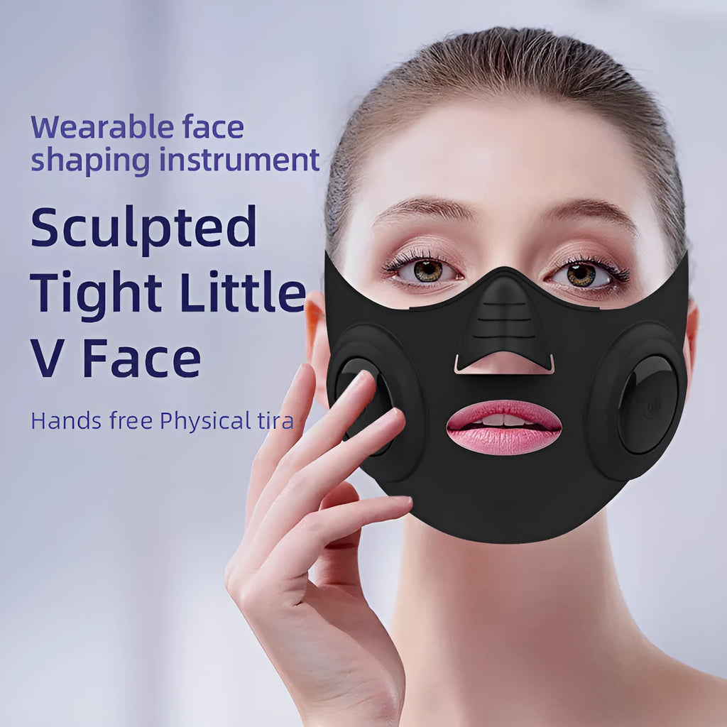 Black photon rejuvenation facial mask device with USB connection for home skincare