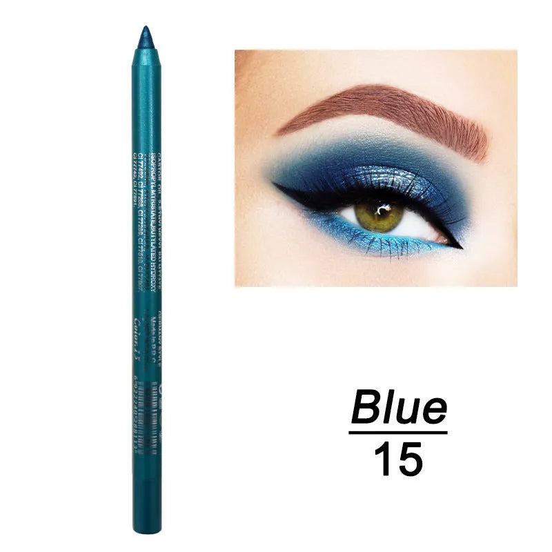Dual use gel eyeliner pen waterproof sweat proof in 14 colours including black and espresso
