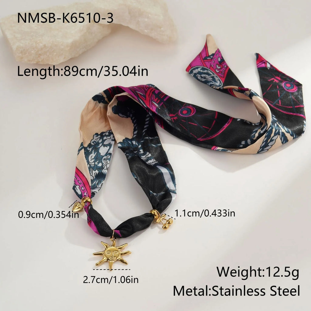 Stainless steel geometric pendant necklace with 18K gold plating on adjustable 41-50cm chain