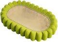 Green oval cat scratching pad with sisal surface measuring 65cm long, functioning as both scratcher and lounger bed
