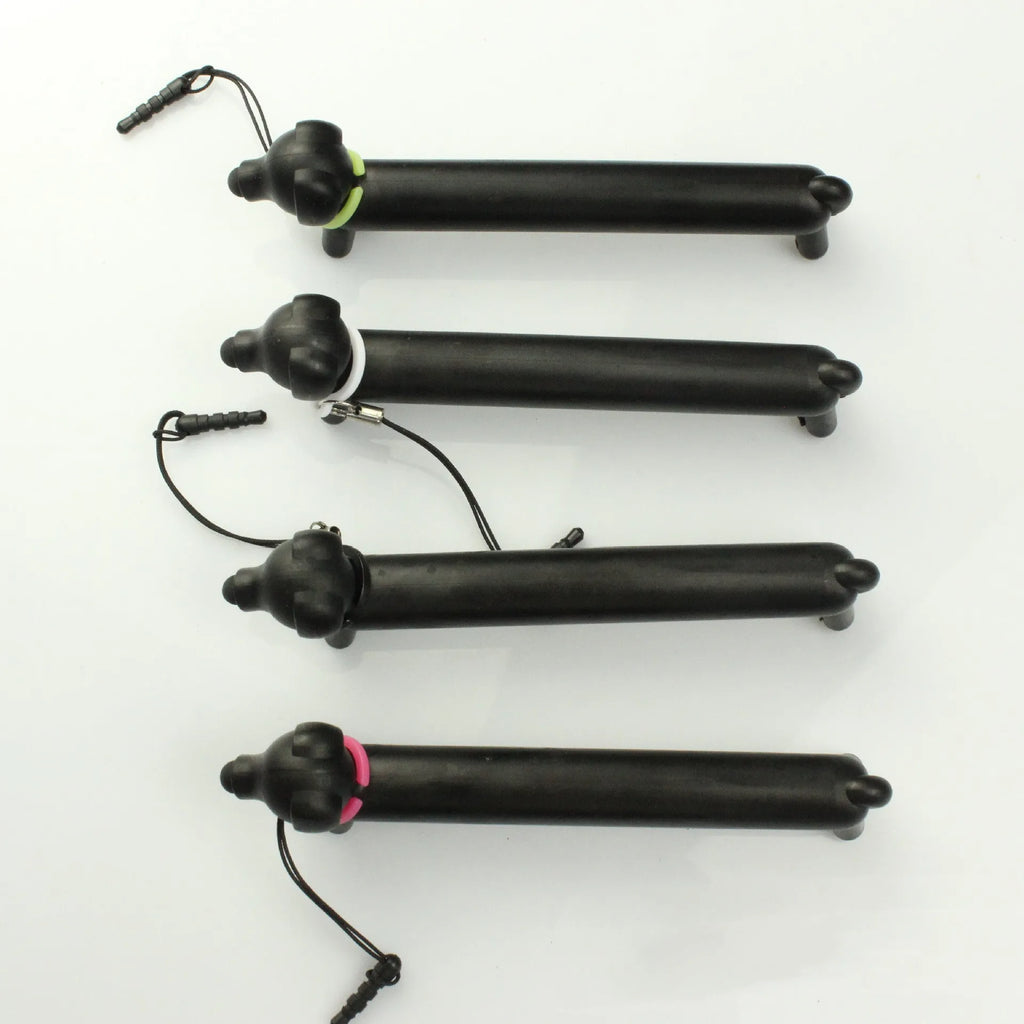 Black dog-shaped touch screen stylus pen with adjustable length and phone stand function