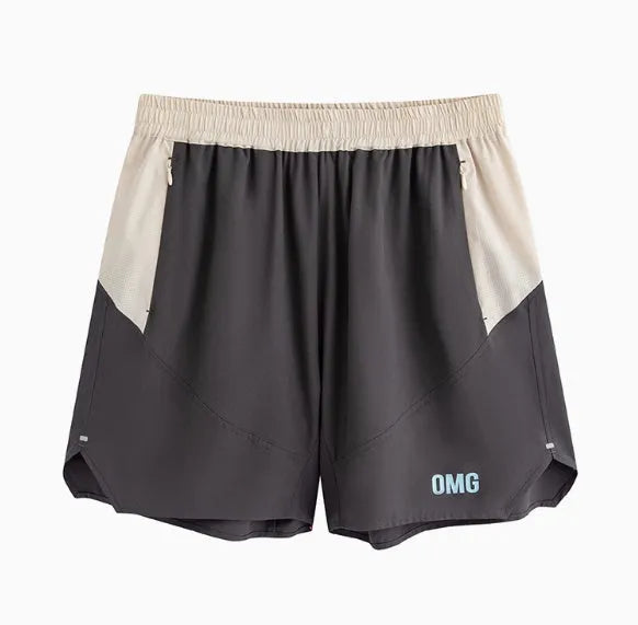 Men's loose-fit gym shorts in dark grey for weight training with elastic lace-up waistband.
