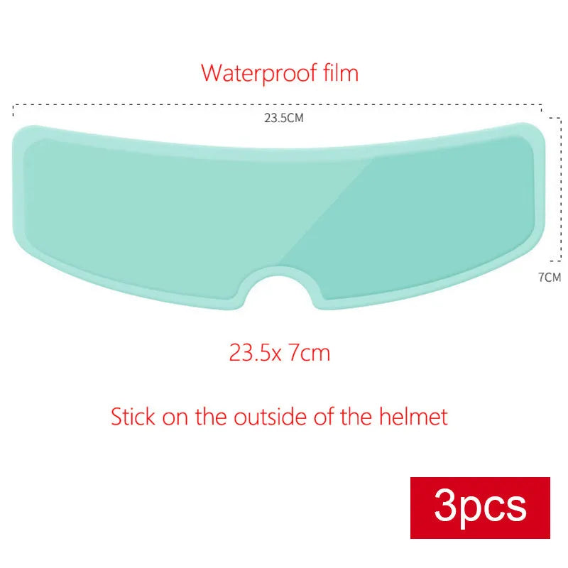 Transparent motorcycle helmet anti-fog rainproof film sticker for full face helmet visor