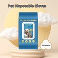 Pack of disposable wash-free gloves for pet cats and dogs during bath cleaning and grooming sessions