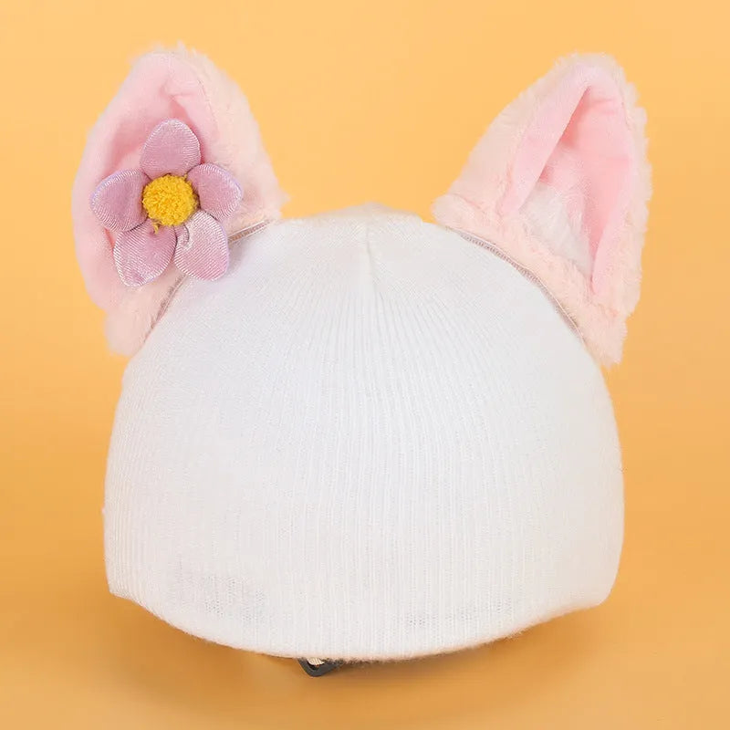 Plush fabric cartoon design helmet cover for motorcycle helmet decoration in medium size
